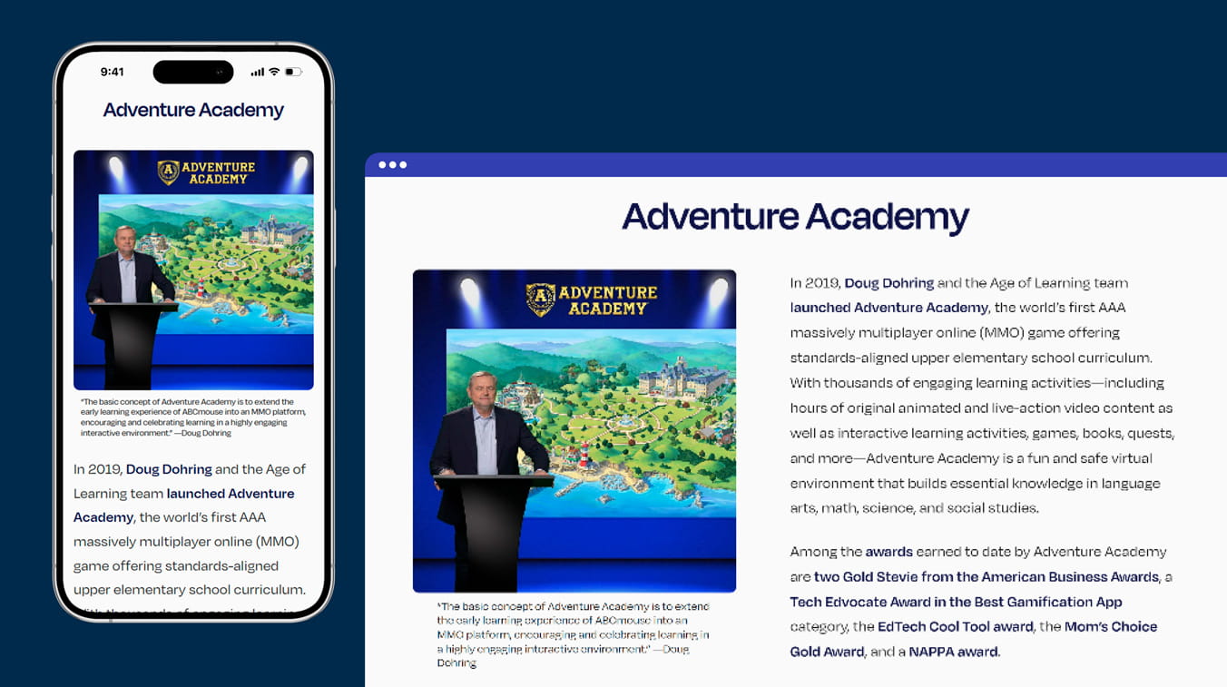 Интерфейс сайта Doug Dohring W Liively