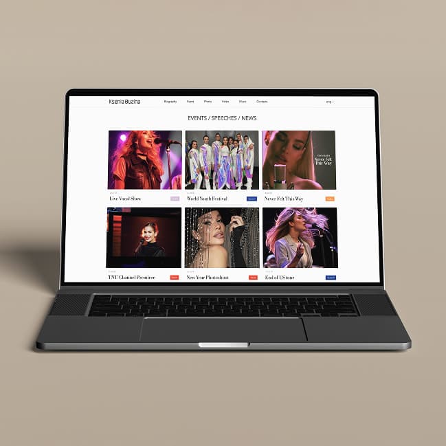 Notebook with Ksenia Buzina site (front view)