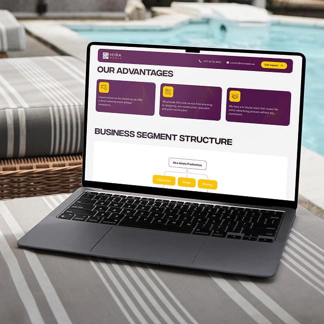 Notebook with Mira Media site